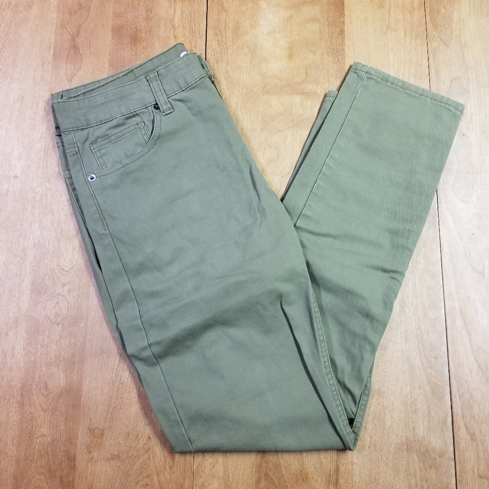 Carbon Olive Green 30x30 Skinny Stretch Pants